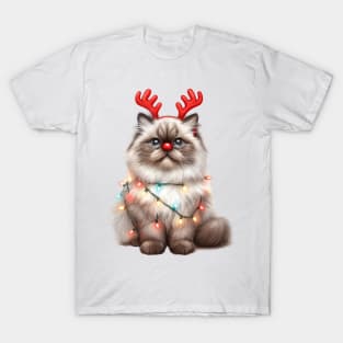 Christmas Red Nose Himalayan Cat T-Shirt